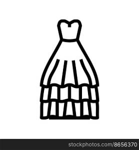 ballgown wedding dress line icon vector. ballgown wedding dress sign. isolated contour symbol black illustration. ballgown wedding dress line icon vector illustration