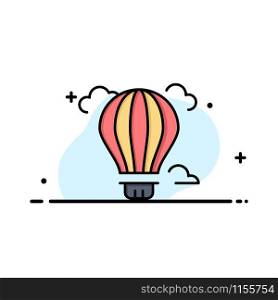 Balloon, Air, Air, Hot Business Flat Line Filled Icon Vector Banner Template