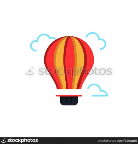 Balloon, Air, Air, Hot Flat Color Icon. Vector icon banner Template