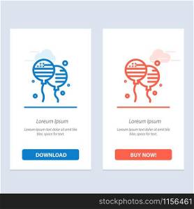 Balloon, Balloons, Fly, American Blue and Red Download and Buy Now web Widget Card Template