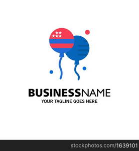 Balloon, Balloons, Fly, American Business Logo Template. Flat Color