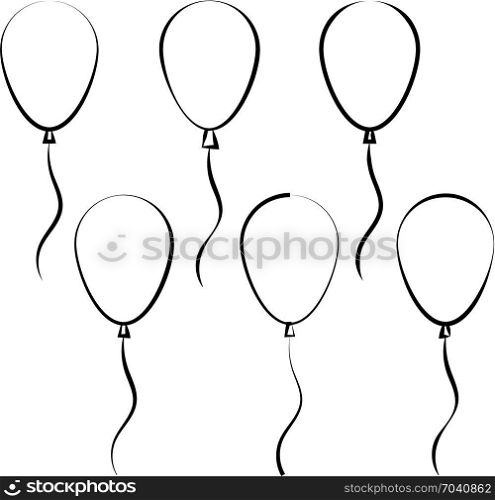 Balloon Design Collection, Helium Filled Balloon Vector Art Illustration