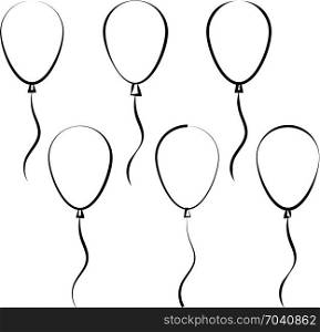 Balloon Design Collection, Helium Filled Balloon Vector Art Illustration