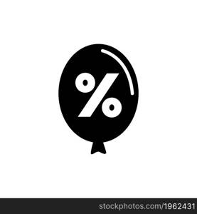 Balloon Discount. Flat Vector Icon. Simple black symbol on white background. Balloon Discount Flat Vector Icon