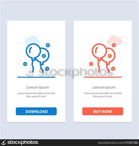 Balloon, Easter, Nature Blue and Red Download and Buy Now web Widget Card Template