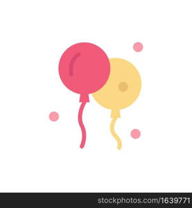 Balloon, Easter, Nature  Flat Color Icon. Vector icon banner Template