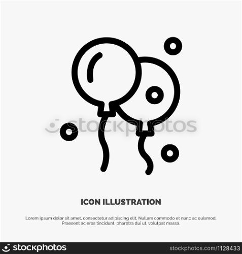 Balloon, Easter, Nature Line Icon Vector