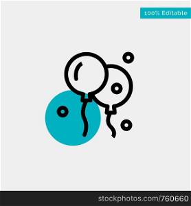 Balloon, Easter, Nature turquoise highlight circle point Vector icon
