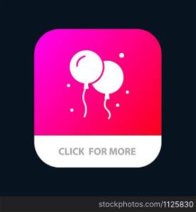 Balloon, Fly, Canada Mobile App Button. Android and IOS Glyph Version