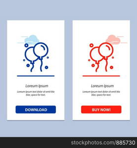 Balloon, Fly, Ireland Blue and Red Download and Buy Now web Widget Card Template