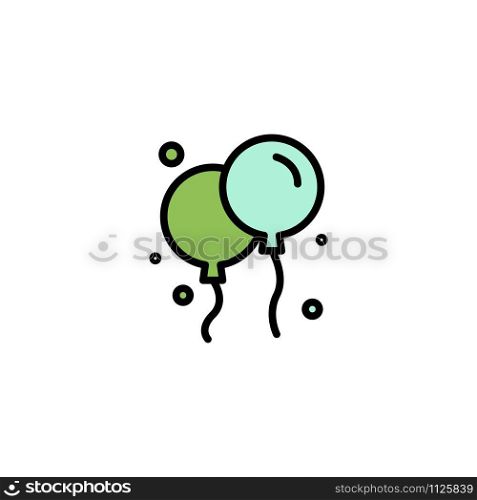 Balloon, Fly, Ireland Business Logo Template. Flat Color