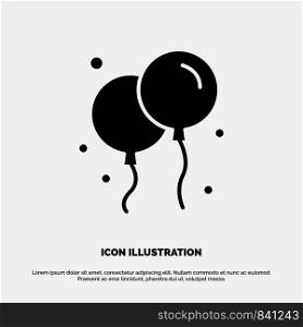 Balloon, Fly, Ireland solid Glyph Icon vector