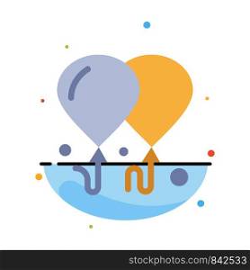 Balloon, Fly, Motivation Abstract Flat Color Icon Template