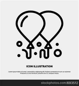 Balloon, Fly, Motivation Line Icon Vector