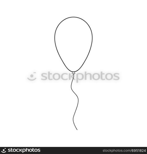 Balloon icon in black flat outline design. Israel Independence Day holiday concept.