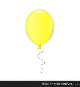 Balloon icon. Yellow sign. Holiday decoration. Cartoon art. Flat style. Isolated object. Vector illustration. Stock image. EPS 10.. Balloon icon. Yellow sign. Holiday decoration. Cartoon art. Flat style. Isolated object. Vector illustration. Stock image.