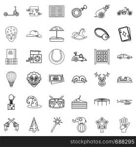 Balloon icons set. Outline style of 36 balloon vector icons for web isolated on white background. Balloon icons set, outline style