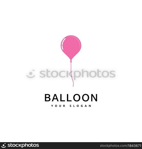 Balloon logo design. Happiness logotype concept. Celebration air balloon symbol.