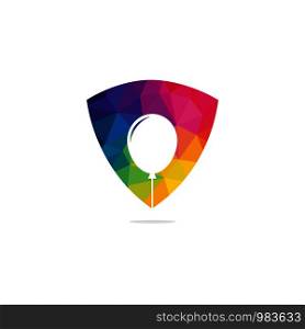 Balloon logo design. Happiness logotype concept. Celebration air balloon symbol.