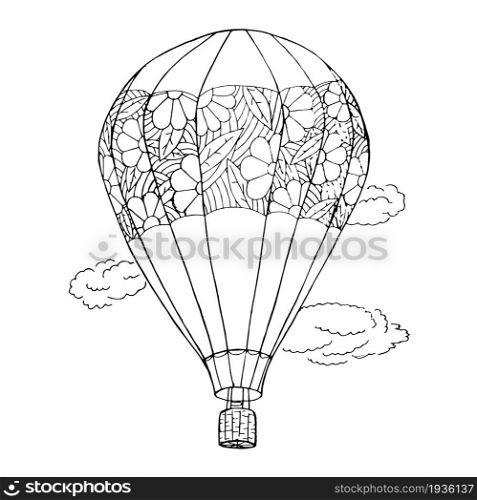 Balloon outline monochrome sketch for web