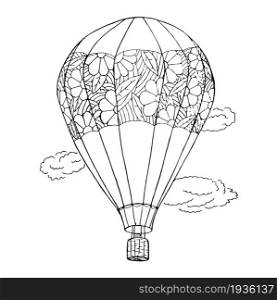 Balloon outline monochrome sketch for web