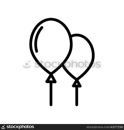 Balloon silhouette icon. Outline symbol. Holiday decor. Gift element. Simple design. Vector illustration. Stock image. EPS 10.. Balloon silhouette icon. Outline symbol. Holiday decor. Gift element. Simple design. Vector illustration. Stock image.