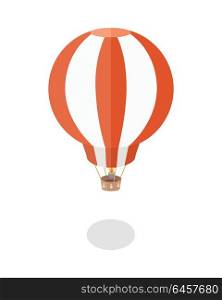 balloon vector illustration in flat style. Aerostat picture for travel, tourism, vacation conceptual banners, web, app, icons, infographics, logotype design. Isolated on white background. . Balloon Vector Illustration in Flat Design.