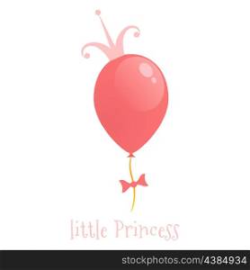 Balloon with a gold crown. Background little princess