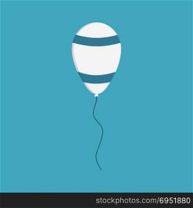 Balloon with israel flag stripes styled icon in flat design. Israel Independence Day holiday concept.