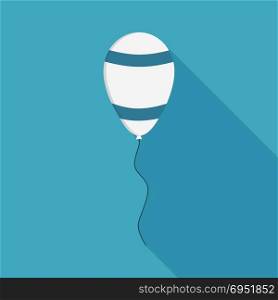 Balloon with israel flag stripes styled icon in flat long shadow design. Israel Independence Day holiday concept.