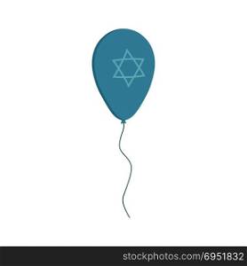 Balloon with star of david shape icon in flat design. Israel Independence Day holiday concept.