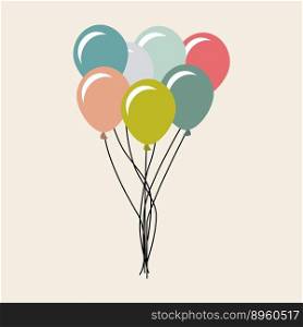 Balloons air party celebration vector image