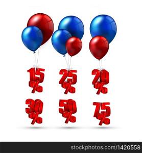 Balloons and discounts on isolated background.vector