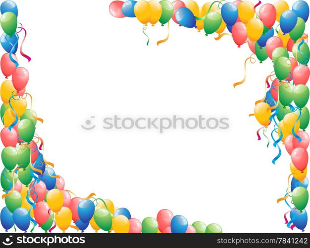 Balloons background with blank copy space in the middle