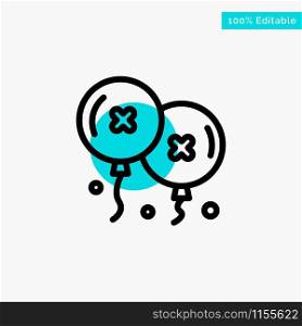 Balloons, Birthday, Birthday Party, Celebration turquoise highlight circle point Vector icon