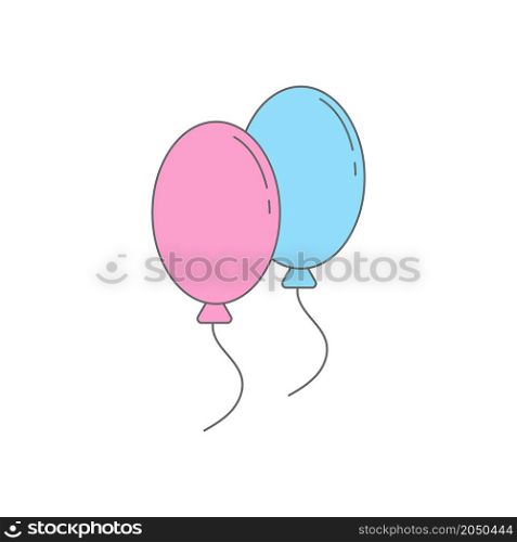 Balloons. Color scalable vector for creativity. Flat style.