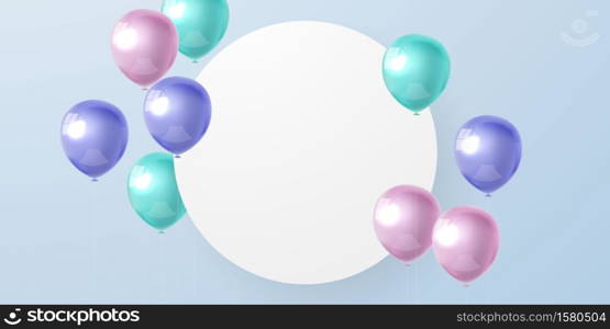 balloons Colorful celebration frame background.