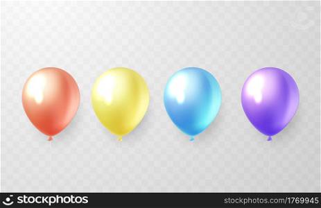 balloons Colorful celebration set background.