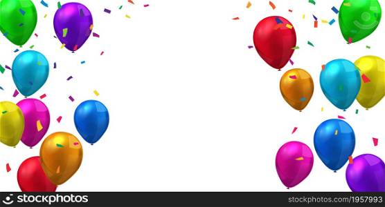 balloons confetti concept design template holiday Happy Day, background Celebration Vector illustration.