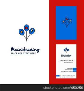 Balloons Creative Logo and business card. vertical Design Vector