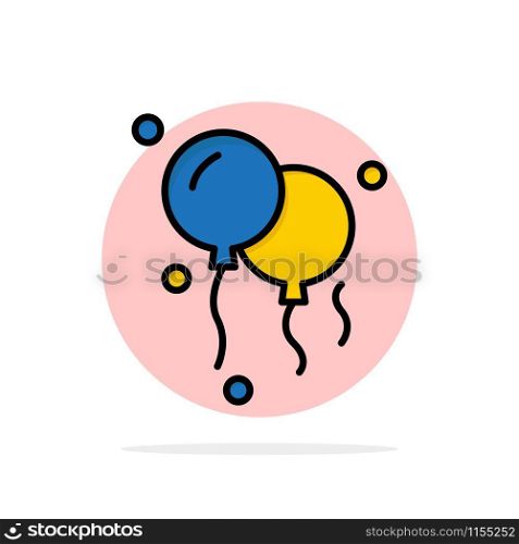 Balloons, Decoration Abstract Circle Background Flat color Icon