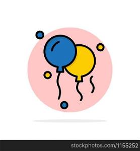 Balloons, Decoration Abstract Circle Background Flat color Icon