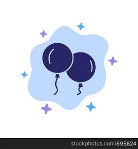Balloons, Fly, Spring Blue Icon on Abstract Cloud Background
