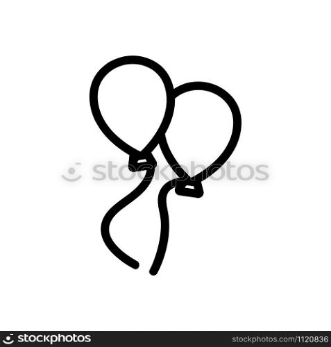 Balloons icon vector. A thin line sign. Isolated contour symbol illustration. Balloons icon vector. Isolated contour symbol illustration