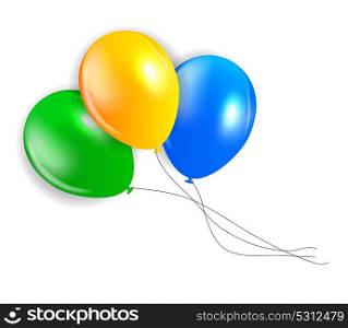 Balloons in Brazil Flag Colors, Vector Illustration. EPS10. Balloons in Brazil Flag Colors, Vector Illustration