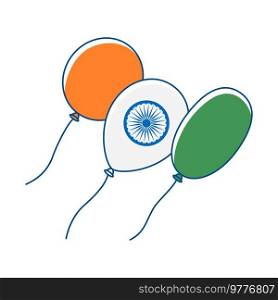 Balloons in colors of flag India. Indian national traditional holiday symbol. Patriotic celebration.. Balloons in colors of flag India. Indian national traditional holiday symbol.