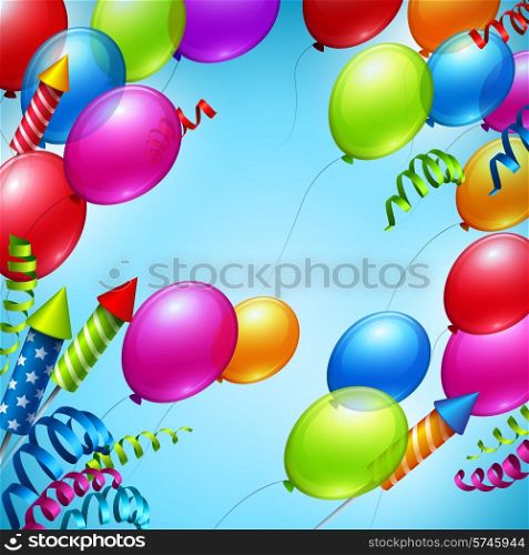 Balloons in the blue sky. Vector illustration EPS 10. Balloons in the blue sky. Vector illustration