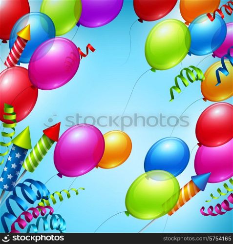 Balloons in the blue sky. Vector illustration EPS 10. Balloons in the blue sky. Vector illustration