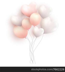 Balloons with Hearts Vector Illustration EPS10. Balloons with Hearts on white Vector Illustration