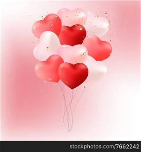 Balloons with Hearts Vector Illustration EPS10. Balloons with Hearts on white Vector Illustration